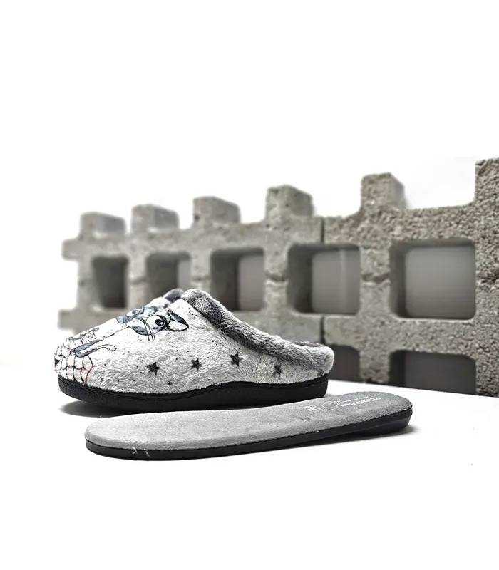 zapatillas Plumaflex mujer con gato y gatita y plantilla extraíble