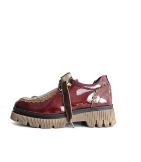 zapatos mujer exclusivos Nival perfil charol burdeos modelo Coria