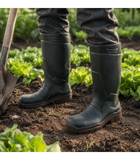 Botas de agua hombre katiuska Prado verde de Mavinsa puestas