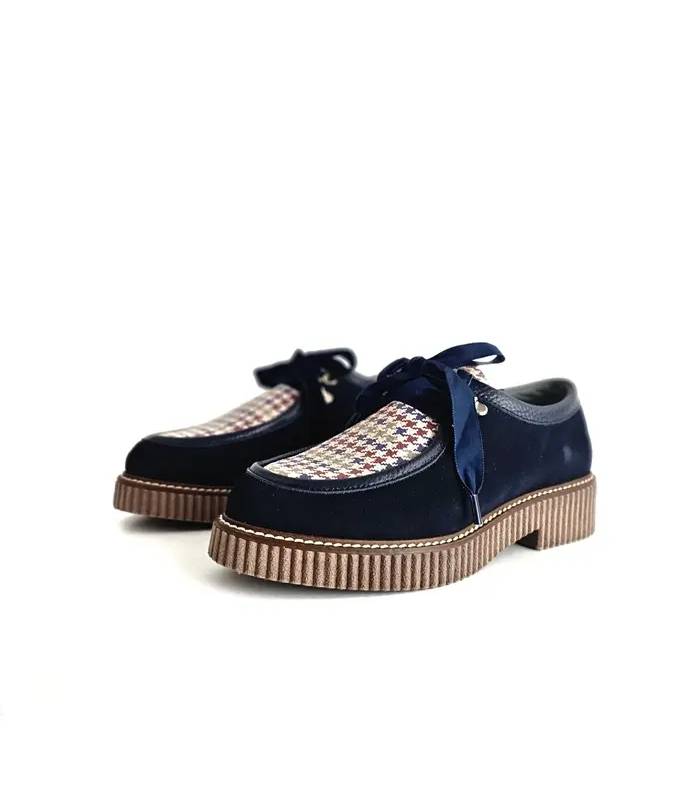 zapatos Nival Woman mujer azules pata gallo