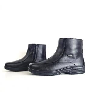 botines hombre Luisetti piel negra con cremallera lateral