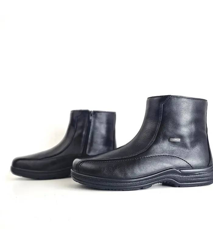 botines hombre Luisetti piel negra con cremallera lateral