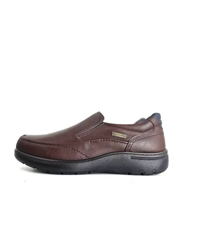 perfil zapatos impermeables hombre Luisetti piel marrón