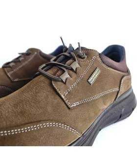 detalle zapatos waterproof hombre Luisetti piel nobuck marrón