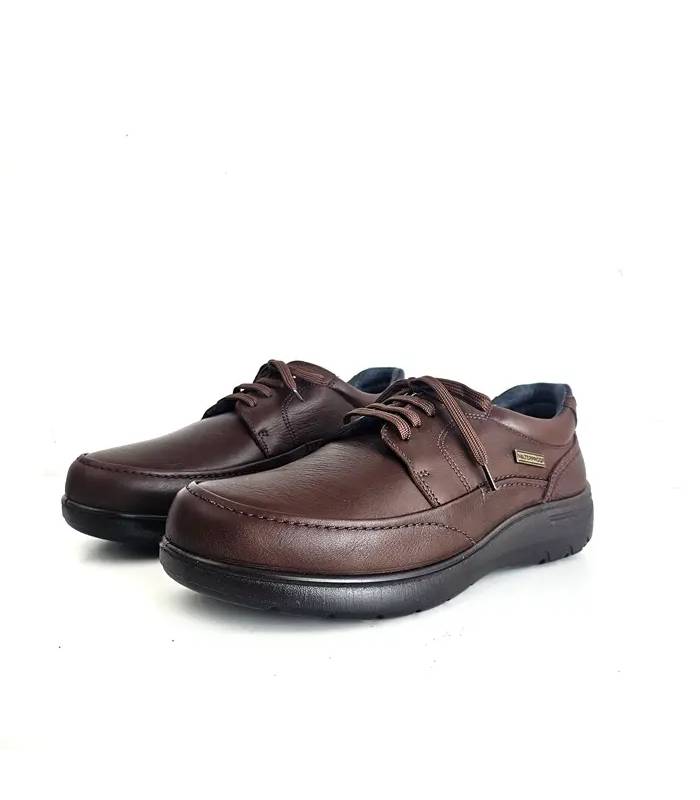 zapatos waterproof hombre Luisetti piel marrón vista frontal