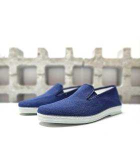 perfil alpargatas hombre lona azul Chapines