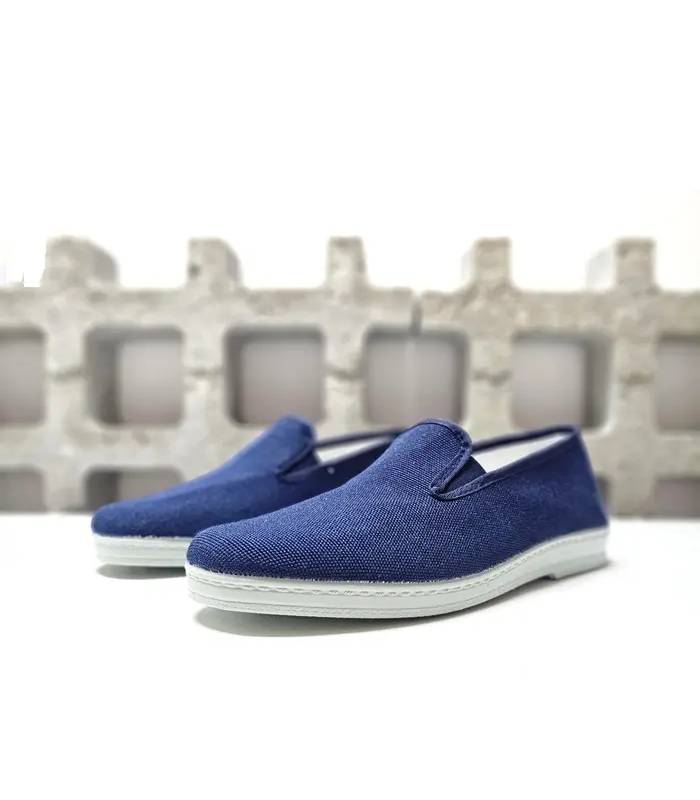 perfil alpargatas hombre lona azul Chapines