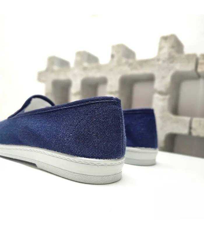 alpargatas lona hombre azul vista trasera