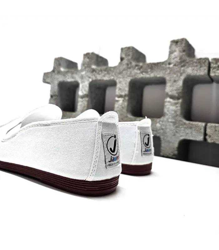 parte trasera zapatillas Kung Fu Javer blancas fabricadas España