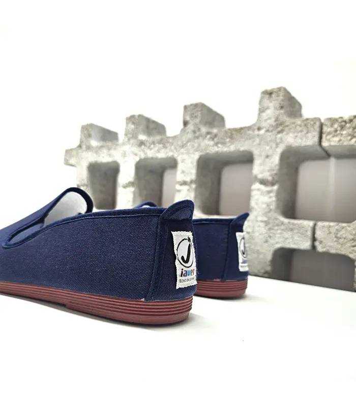 parte trasera zapatillas lona azul marino Javer