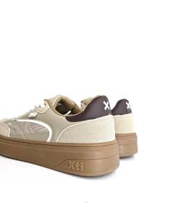 Suela zapatillas Xti mujer plataforma beige claro trasera