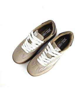 Zapatillas Xti mujer beige claro con cierre cordones