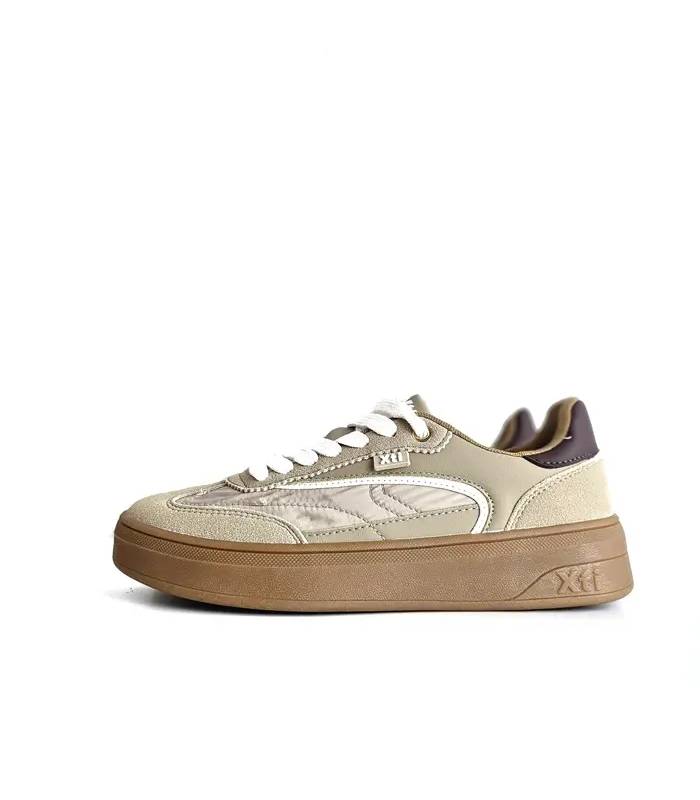 Deportivas Xti mujer beige claro plataforma color caramelo