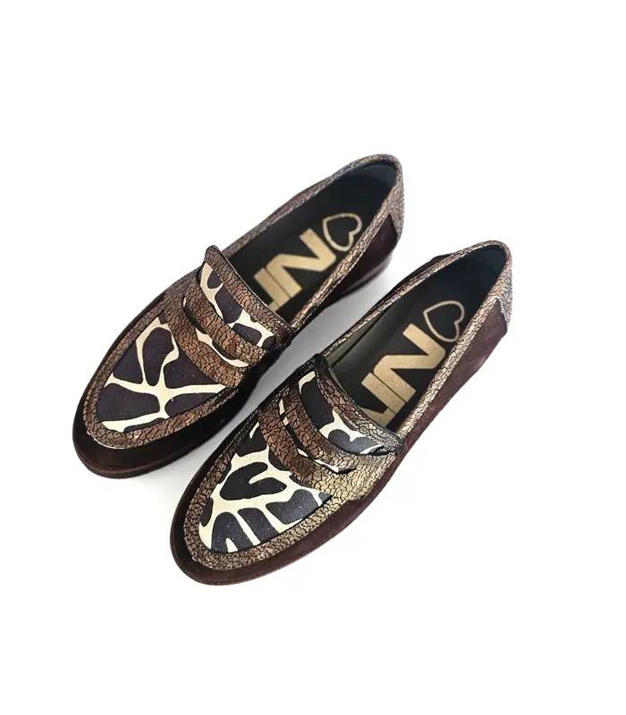vista superior mocasines mujer animal print Nival