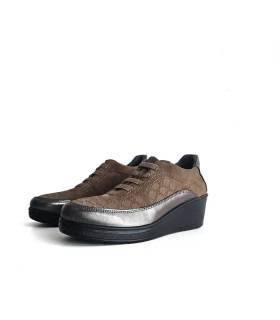 Zapatos Laura Azaña mujer cuña marrón suave