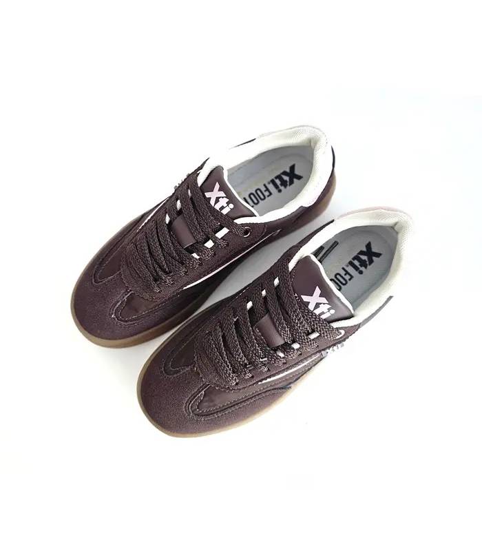 Zapatillas Xti mujer marrón con cordones y plantilla extraíble