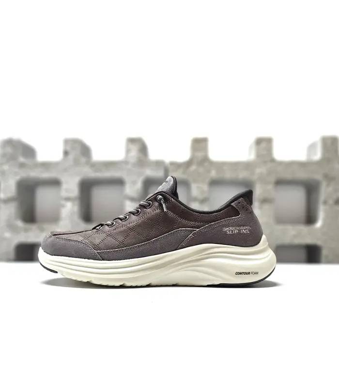 Skechers Contour Foam mujer cómodas marrón oscuro Slip-ins