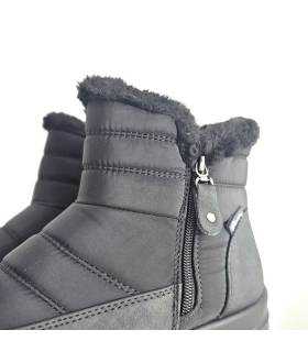 Botines mujer doble cremallera Treintas negros detalle del textil
