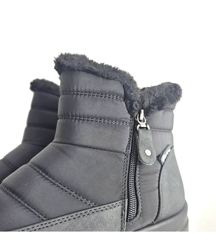 Botines mujer doble cremallera Treintas negros detalle del textil