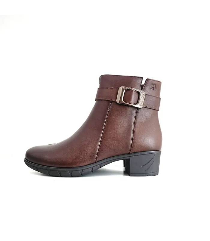 Botines Treintas mujer marrón plantilla y tacón bajo