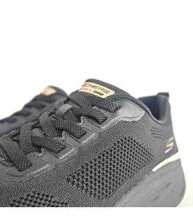 Skechers Arch Fit mujer detalle tejido técnico negro