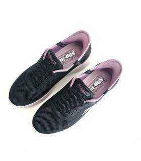 Skechers Slip-ins mujer negras con cordones elásticos fijos