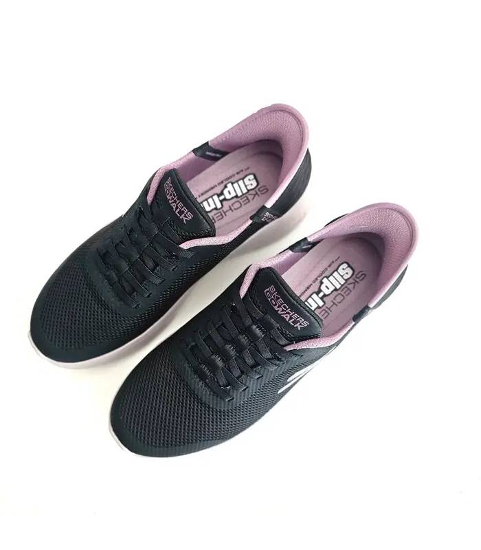Skechers Slip-ins mujer negras con cordones elásticos fijos