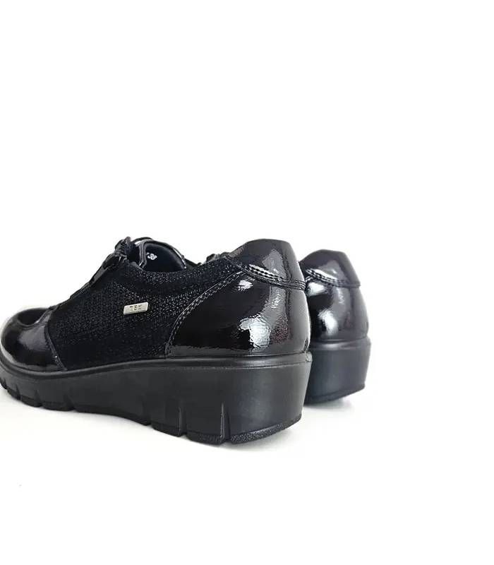 Zapatos G Comfort mujer invierno negros detalle talón y cuña