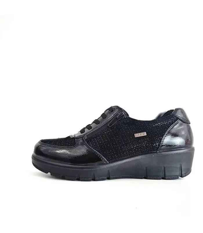 Zapatos mujer cuña invierno G Comfort impermeables negros
