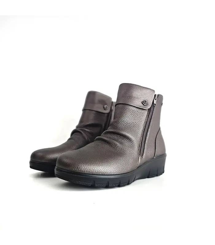 Botines mujer impermeables cómodos G Comfort piel taupe