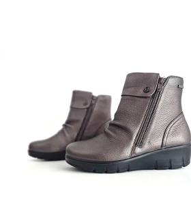 Botines G Comfort mujer taupe doble cremallera lateral