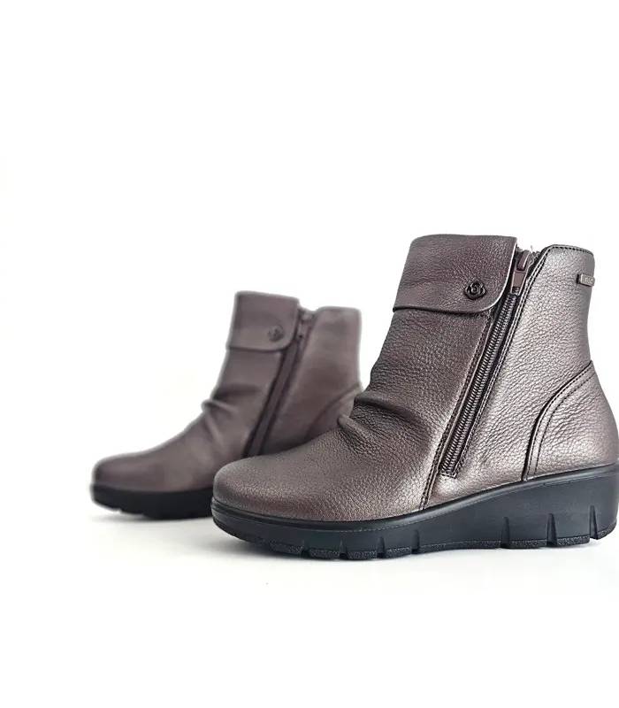 Botines G Comfort mujer taupe doble cremallera lateral