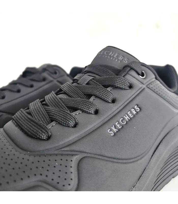 Detalle cordones zapatillas Skechers hombre negras Uno Lite 2