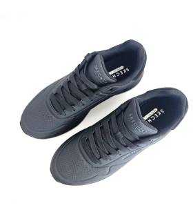 Vista superior zapatillas Skechers hombre negras con cordones