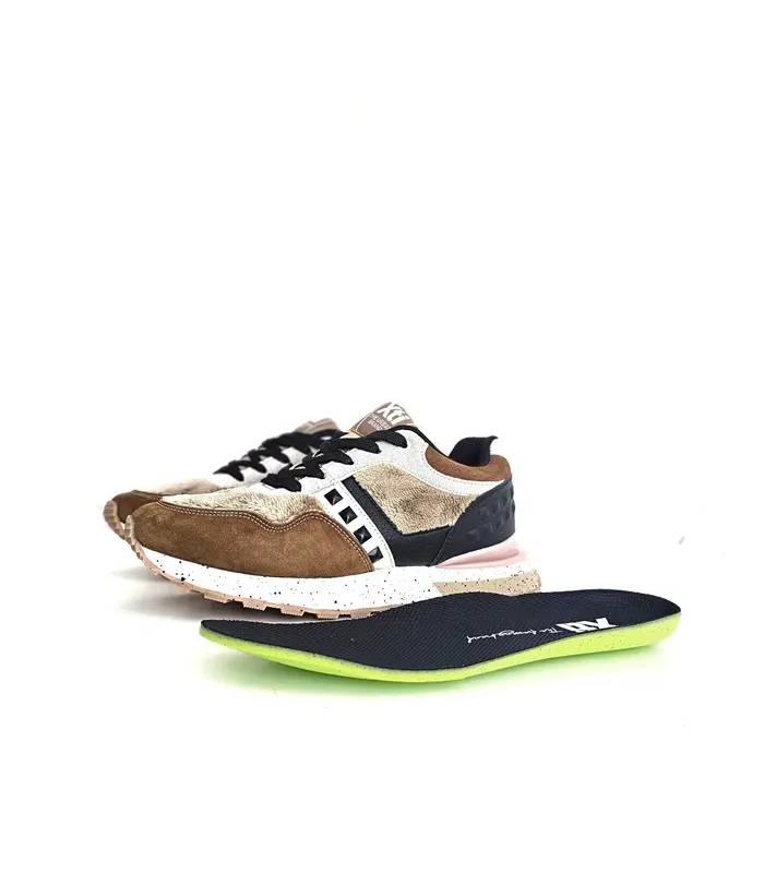 Zapatillas Xti mujer marrón con plantilla extraíble y suela deportiva