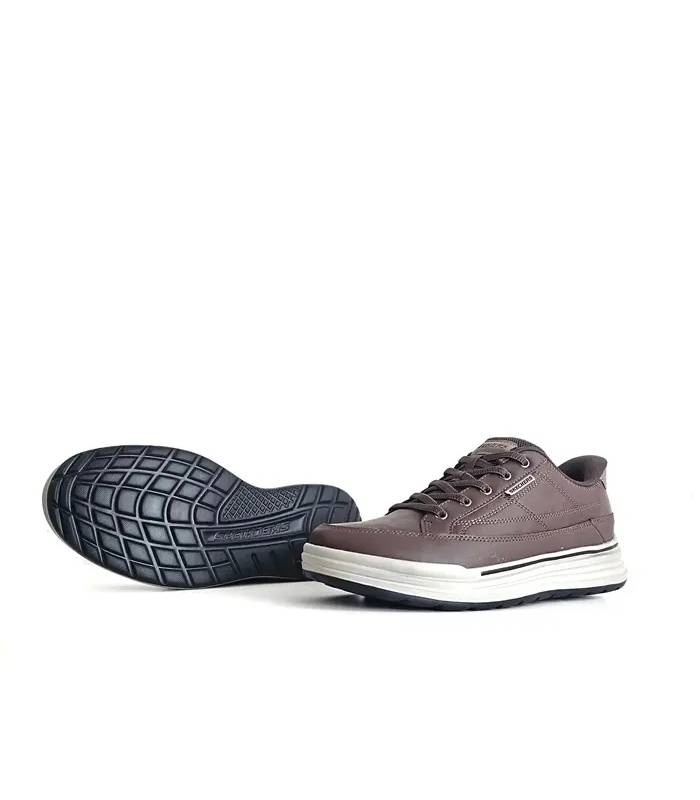 Suela zapatos Skechers hombre marrones Sterling Hansel con tracción flexible