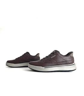 Zapatos Skechers hombre invierno marrones con suela cómoda y flexible