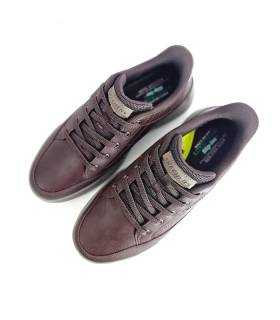 Zapatos hombre Skechers Slip-ins marrones con cordones elásticos fijos