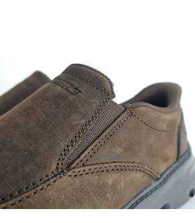 Skechers hombre sin cordones Slip-ins con elásticos laterales marrones