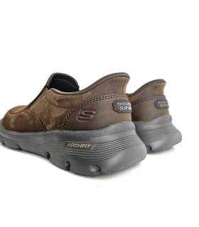 Zapatos Skechers hombre Slip-ins Heel Pillow Arch Fit marrones