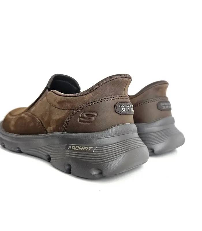 Zapatos Skechers hombre Slip-ins Heel Pillow Arch Fit marrones