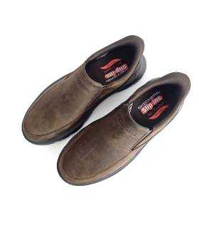 Skechers Arch Fit hombre Slip-ins marrones con plantilla extraíble