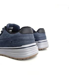 Zapatos Skechers hombre invierno azul vista trasera suela amortiguada