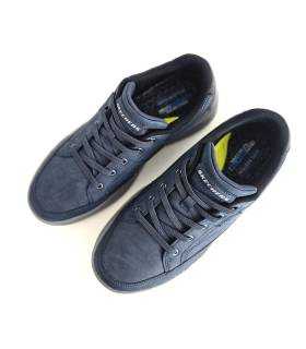 Zapatos Skechers hombre cómodos azul con plantilla Memory Foam