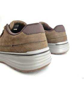 Zapatos Skechers hombre invierno marrón vista trasera suela amortiguada