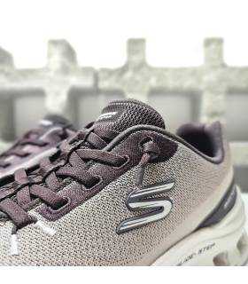 Deportivas Skechers mujer malva detalle malla cordones elásticos