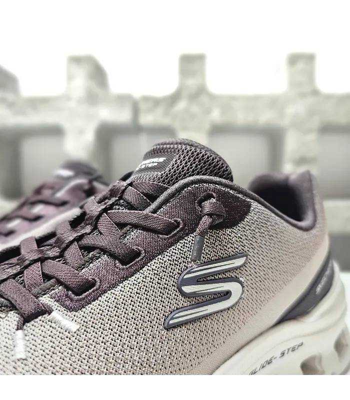 Deportivas Skechers mujer malva detalle malla cordones elásticos