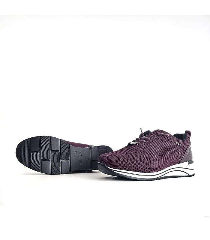 Zapatos Treintas mujer burdeos suela flexible
