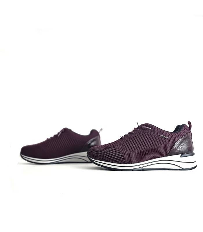 Zapatos mujer cordones elásticos Treintas burdeos