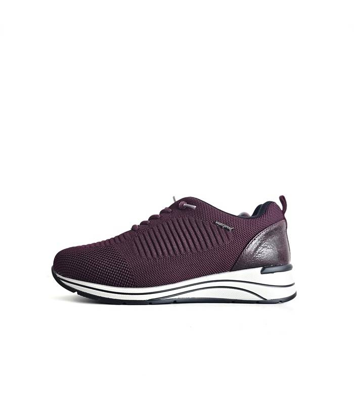 Zapatos impermeables mujer Treintas burdeos perfil